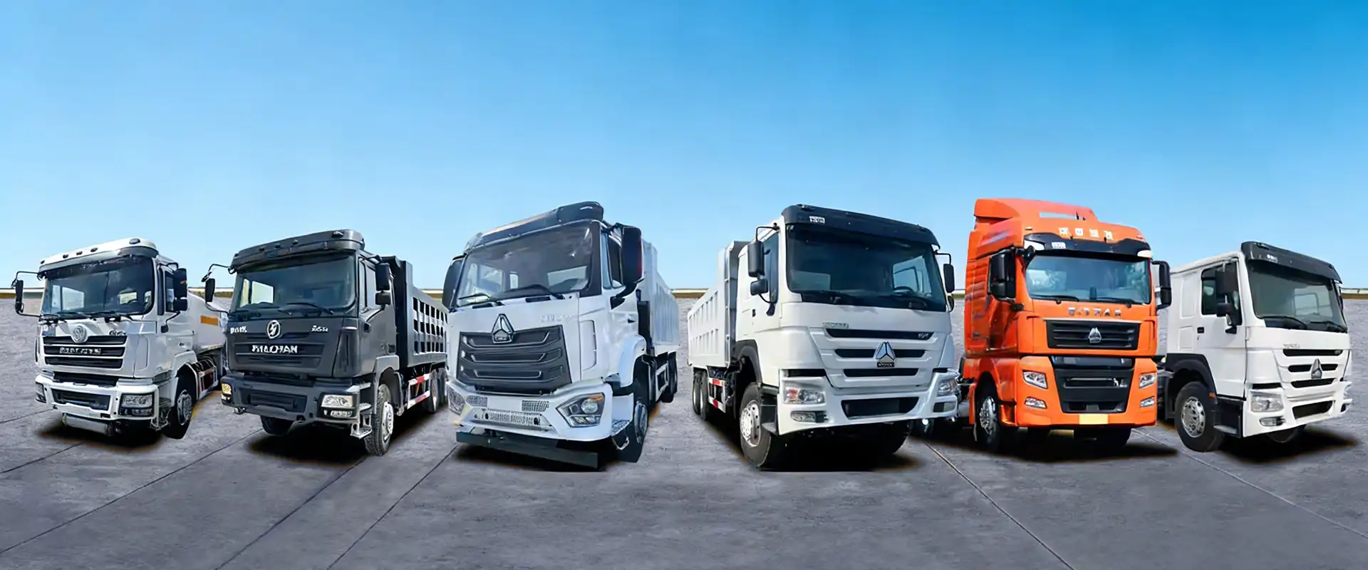 Lupeng heavy truck fleet at the factory